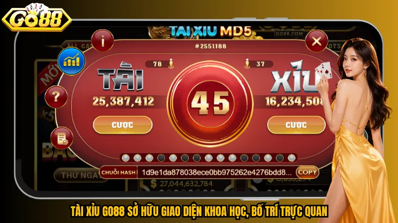 Tài Xỉu Go88 sở hữu giao diện khoa học, bố trí trực quan