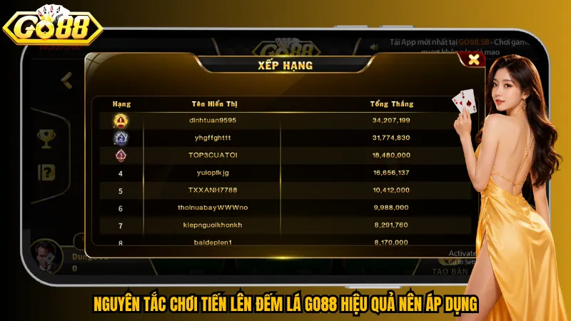 Nguyên tắc chơi Tiến Lên Đếm Lá Go88 hiệu quả nên áp dụng